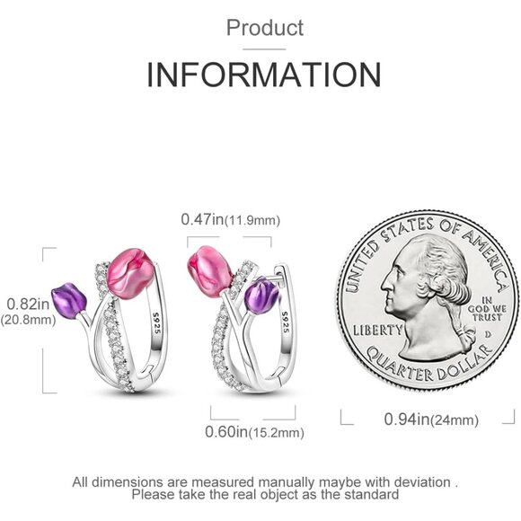 Chunky Sterling Silver Butterfly Huggie Hoop Earrings for Women - Perfect Gift - Picture 3 of 5